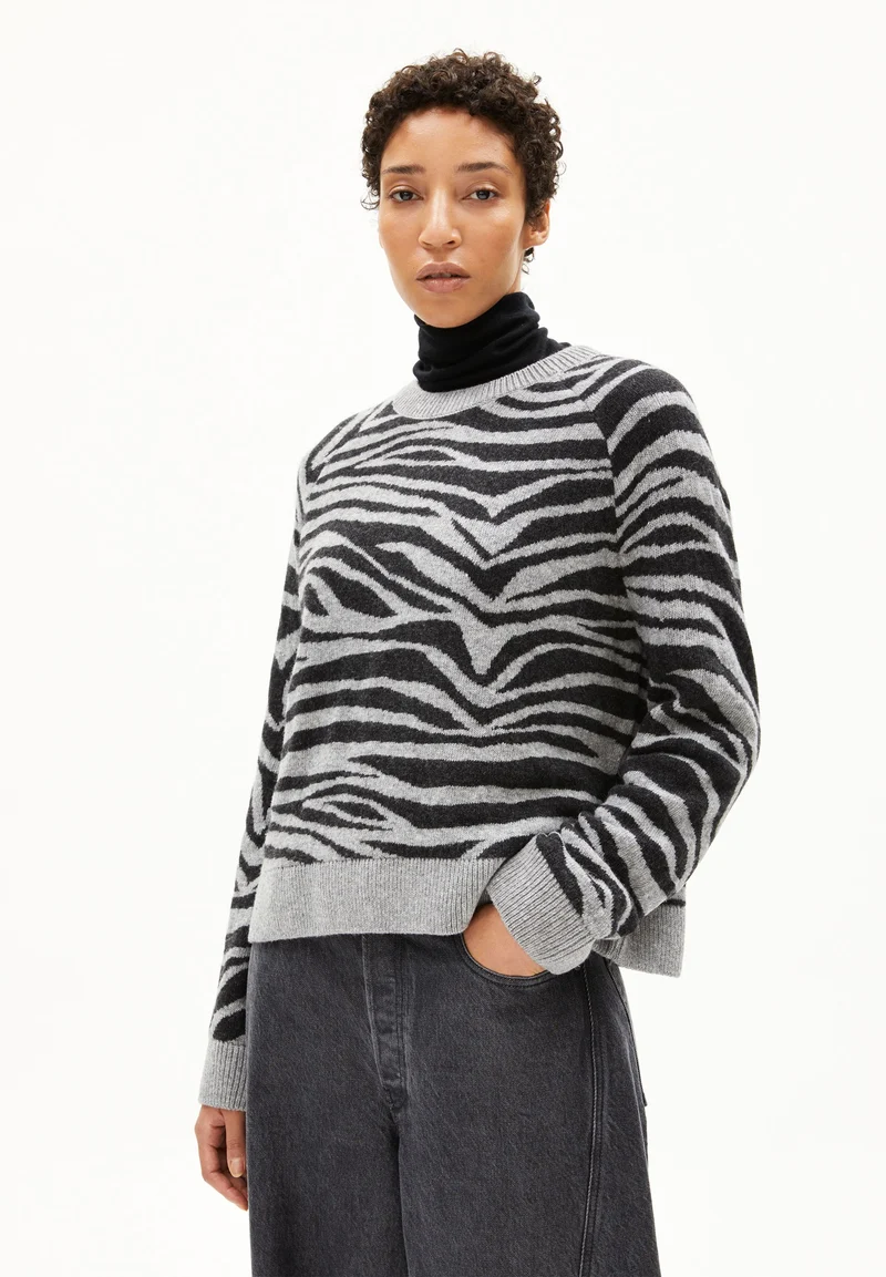 LILIRIAA ZEBRARAA STRICKPULLOVER | silver melange-steel melange