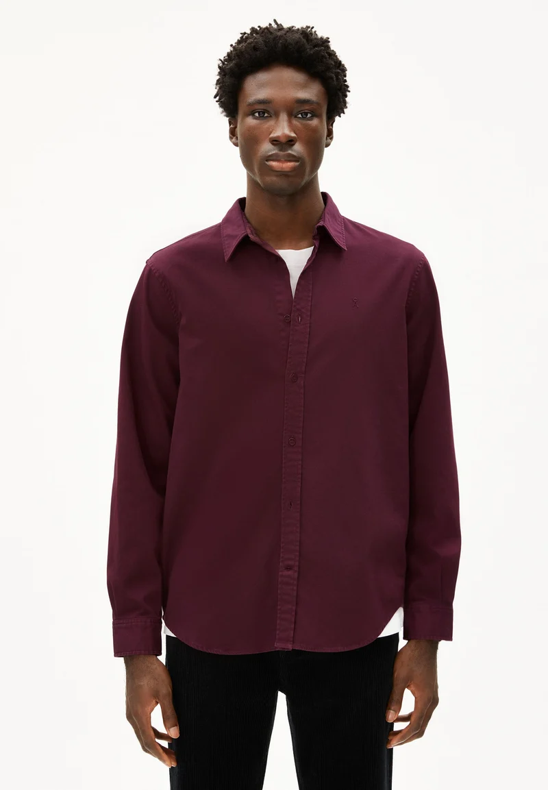 GIAALO GMT DYE LANGARMHEMD | dark cranberry