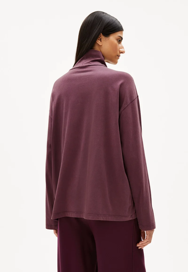 AIDINAA GMT DYE LANGARMSHIRT | dark cranberry