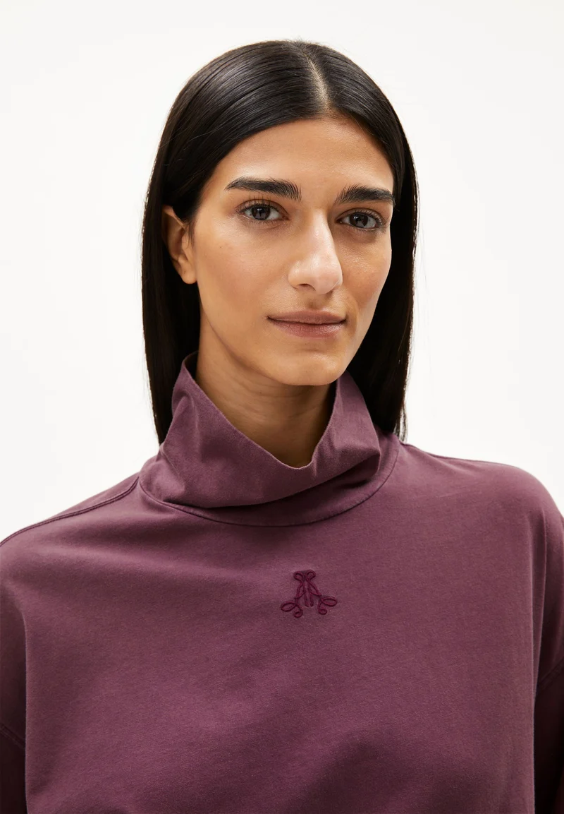 AIDINAA GMT DYE LANGARMSHIRT | dark cranberry