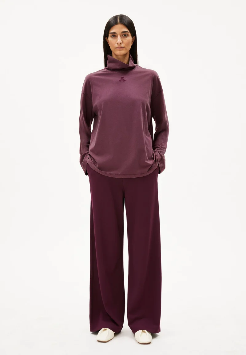 AIDINAA GMT DYE LANGARMSHIRT | dark cranberry