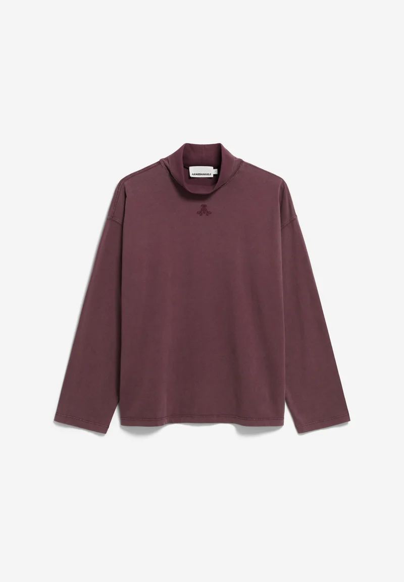 AIDINAA GMT DYE LANGARMSHIRT | dark cranberry