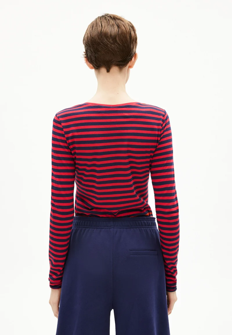 EINIAARA GESTREIFTES LANGARMSHIRT | tinted navy-candy apple