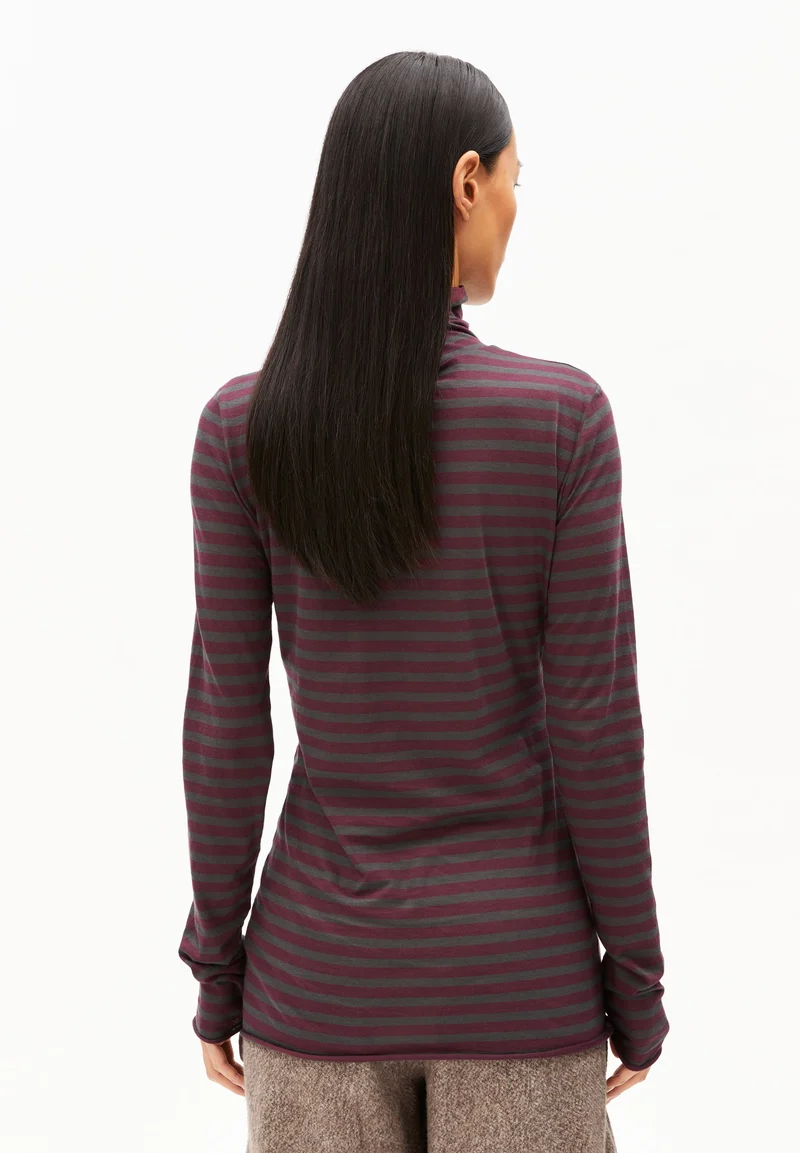 GRAZILIANAA GESTREIFTES LANGARMSHIRT | dark cranberry-dark steel