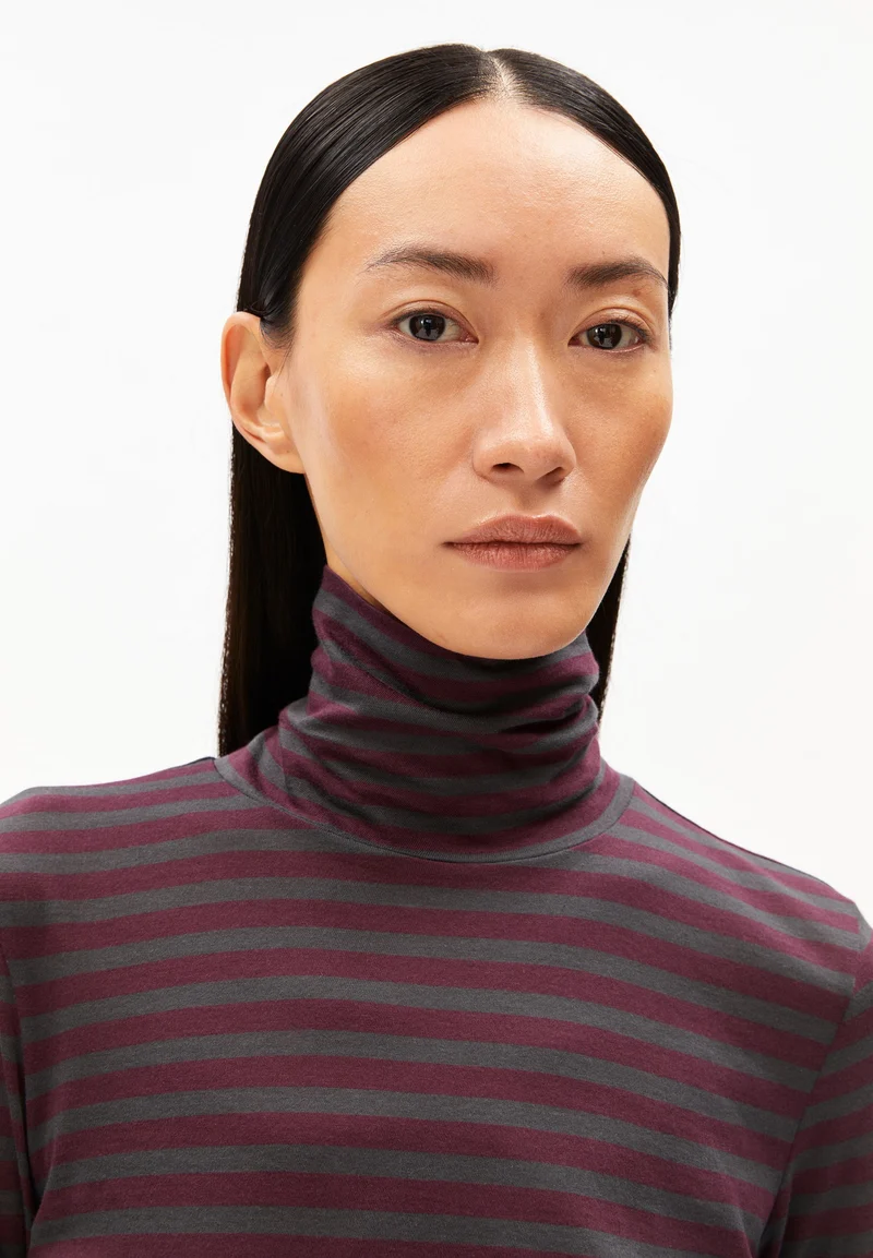 GRAZILIANAA GESTREIFTES LANGARMSHIRT | dark cranberry-dark steel
