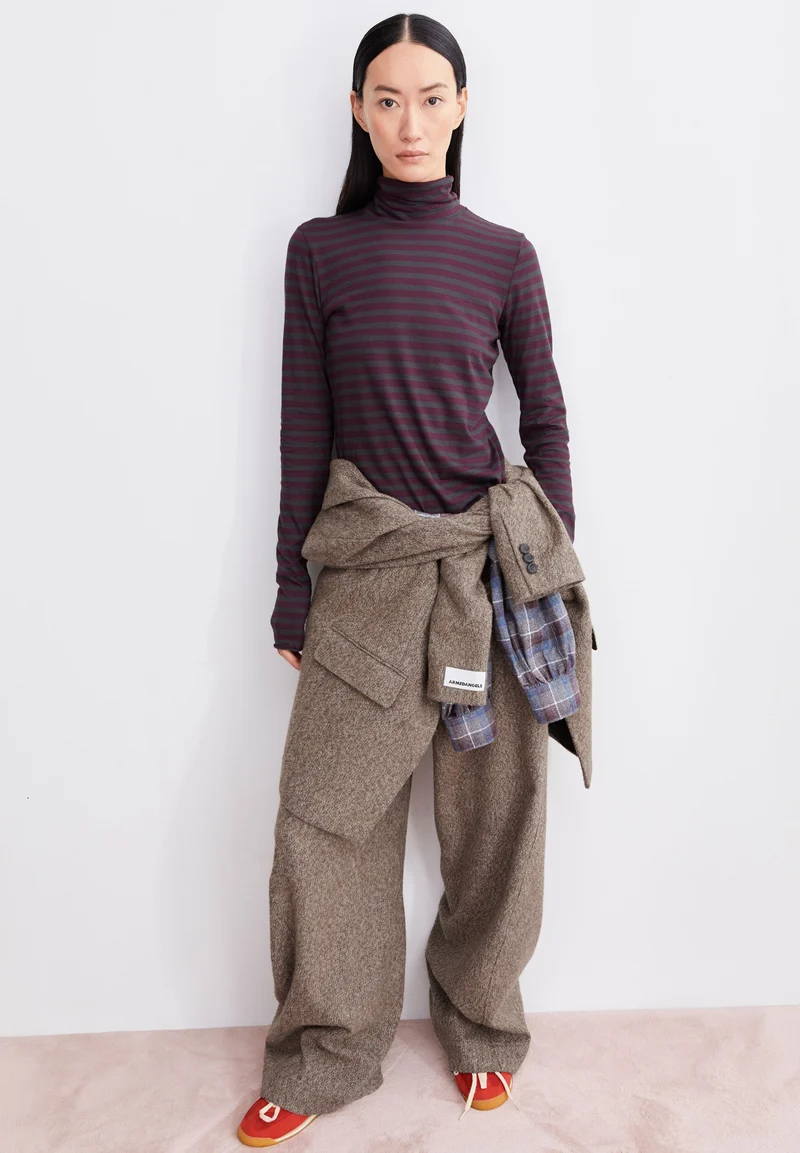 GRAZILIANAA GESTREIFTES LANGARMSHIRT | dark cranberry-dark steel
