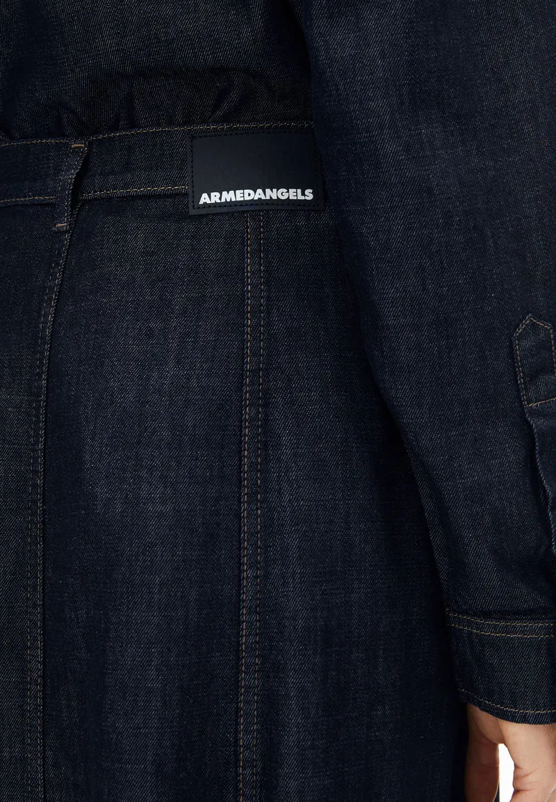 PANELLED JEANS-MIDI-ROCK | rinse