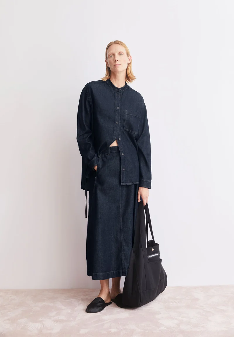 PANELLED JEANS-MIDI-ROCK | rinse