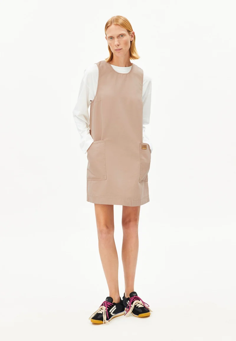 WORKWEAR CANVAS MINI-KLEID | true camel