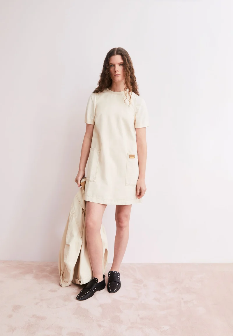 WORKWEAR CANVAS MINI-KLEID | undyed