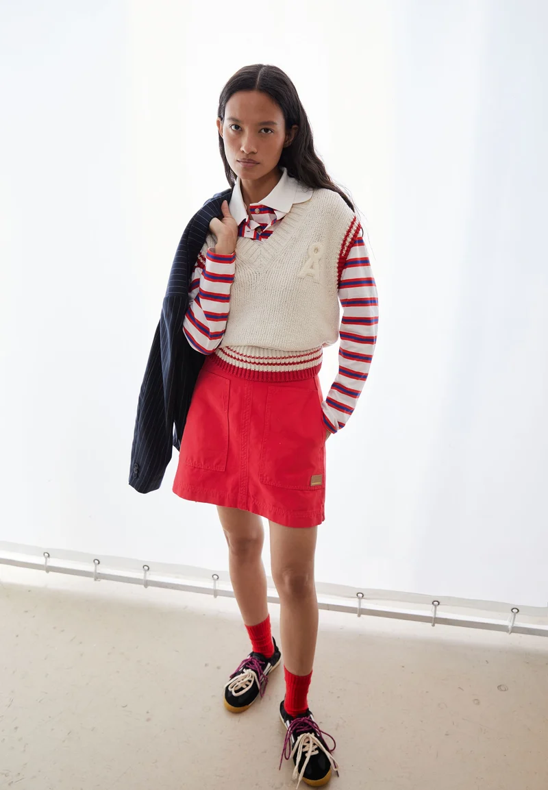 WORKWEAR CANVAS MINI-ROCK | mars red