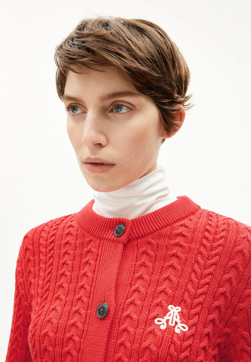 JULIAANAS CABLE STRICKJACKE | candy apple-oatmilk