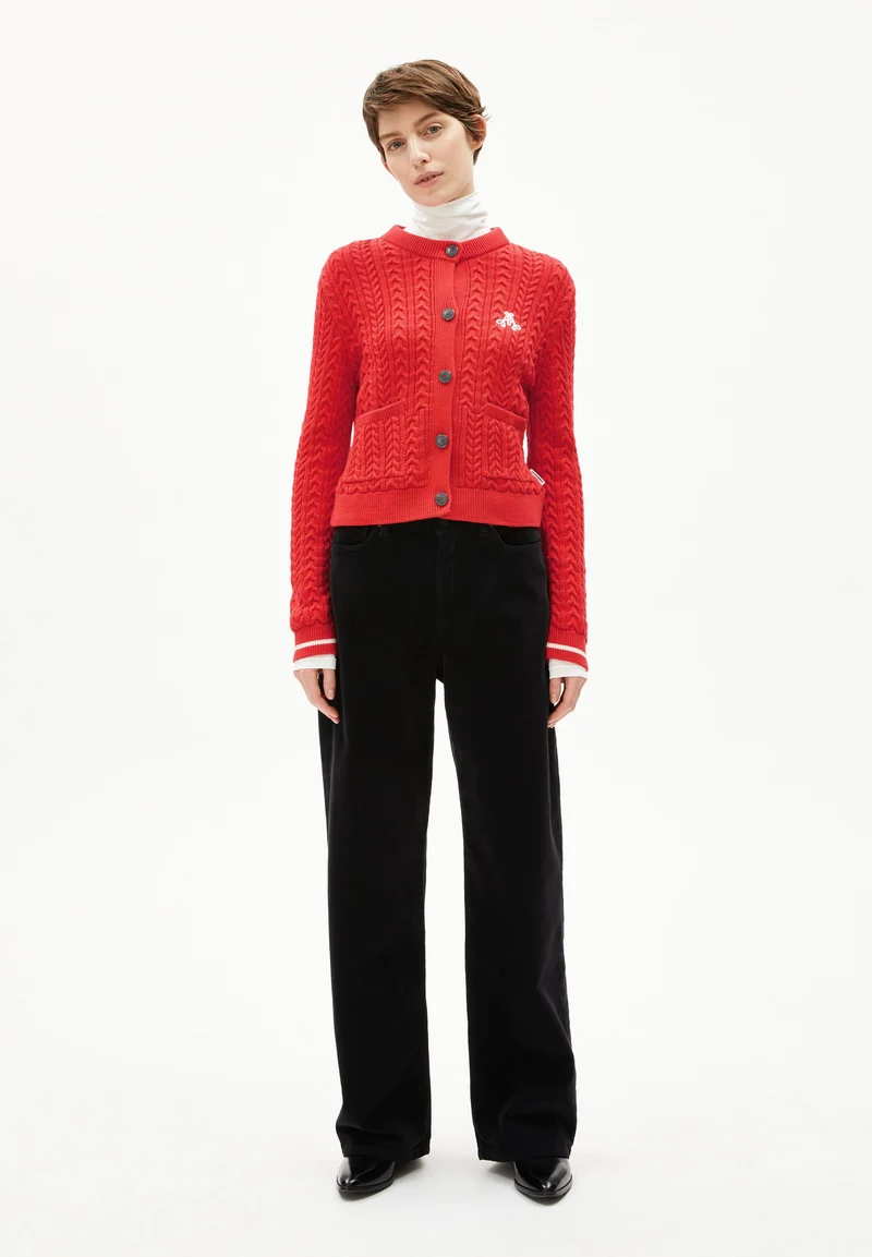 JULIAANAS CABLE STRICKJACKE | candy apple-oatmilk