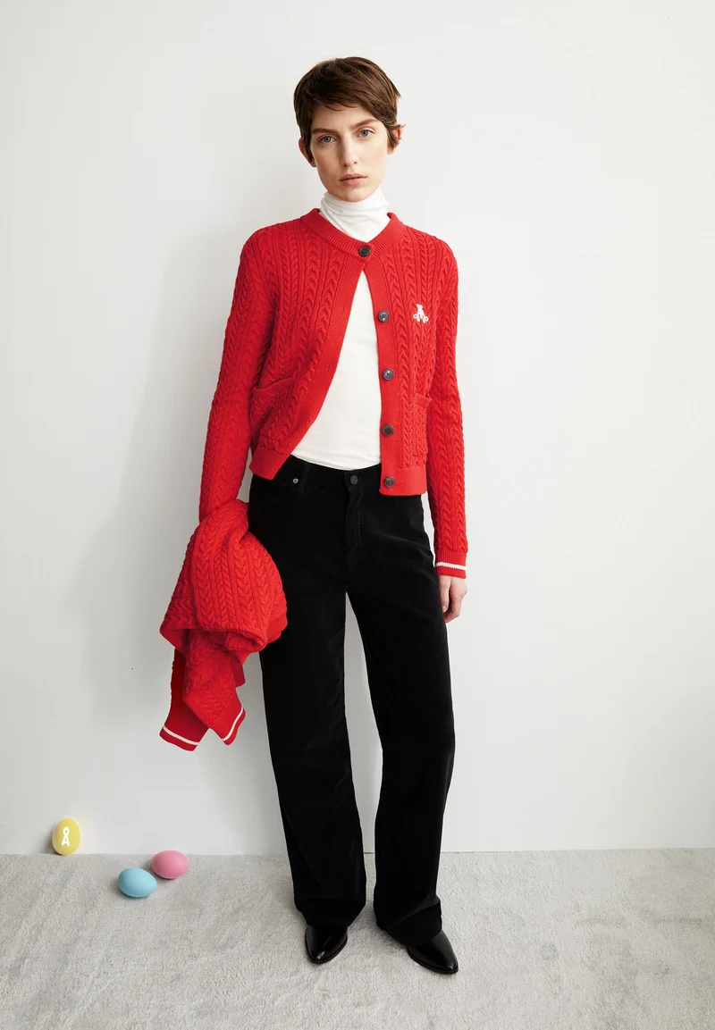 JULIAANAS CABLE STRICKJACKE | candy apple-oatmilk