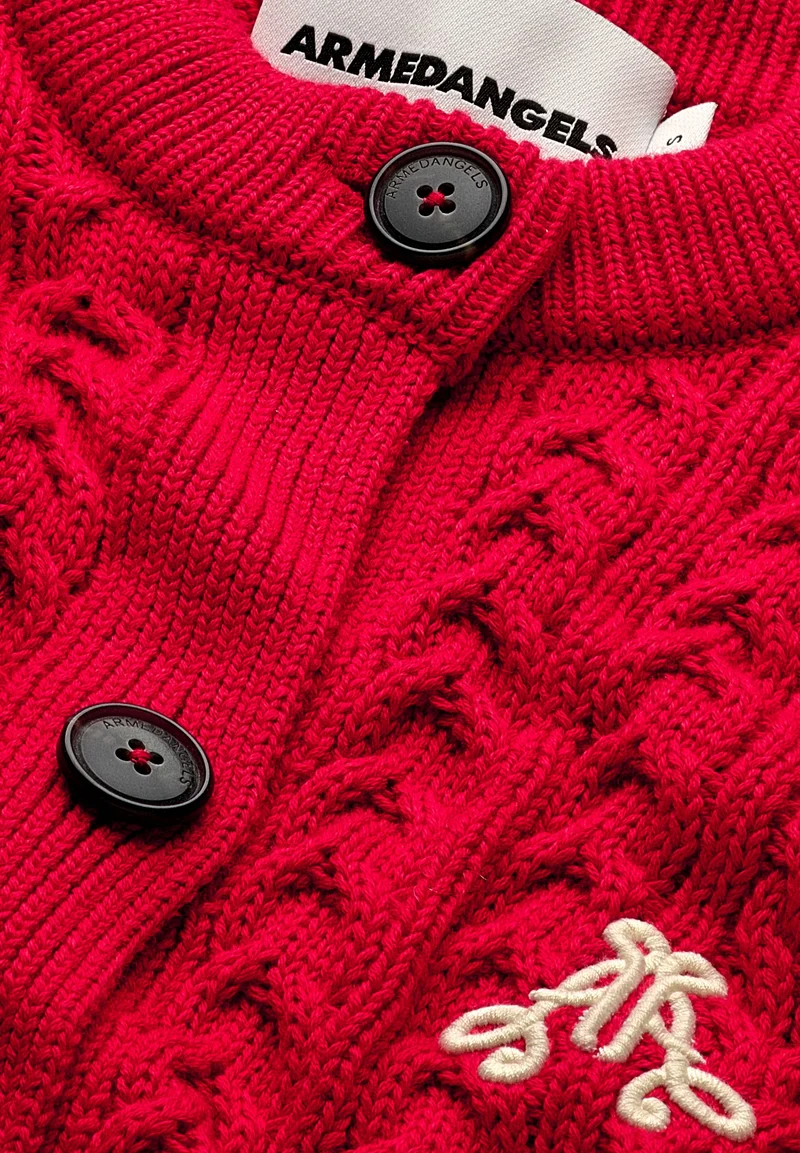 JULIAANAS CABLE STRICKJACKE | candy apple-oatmilk