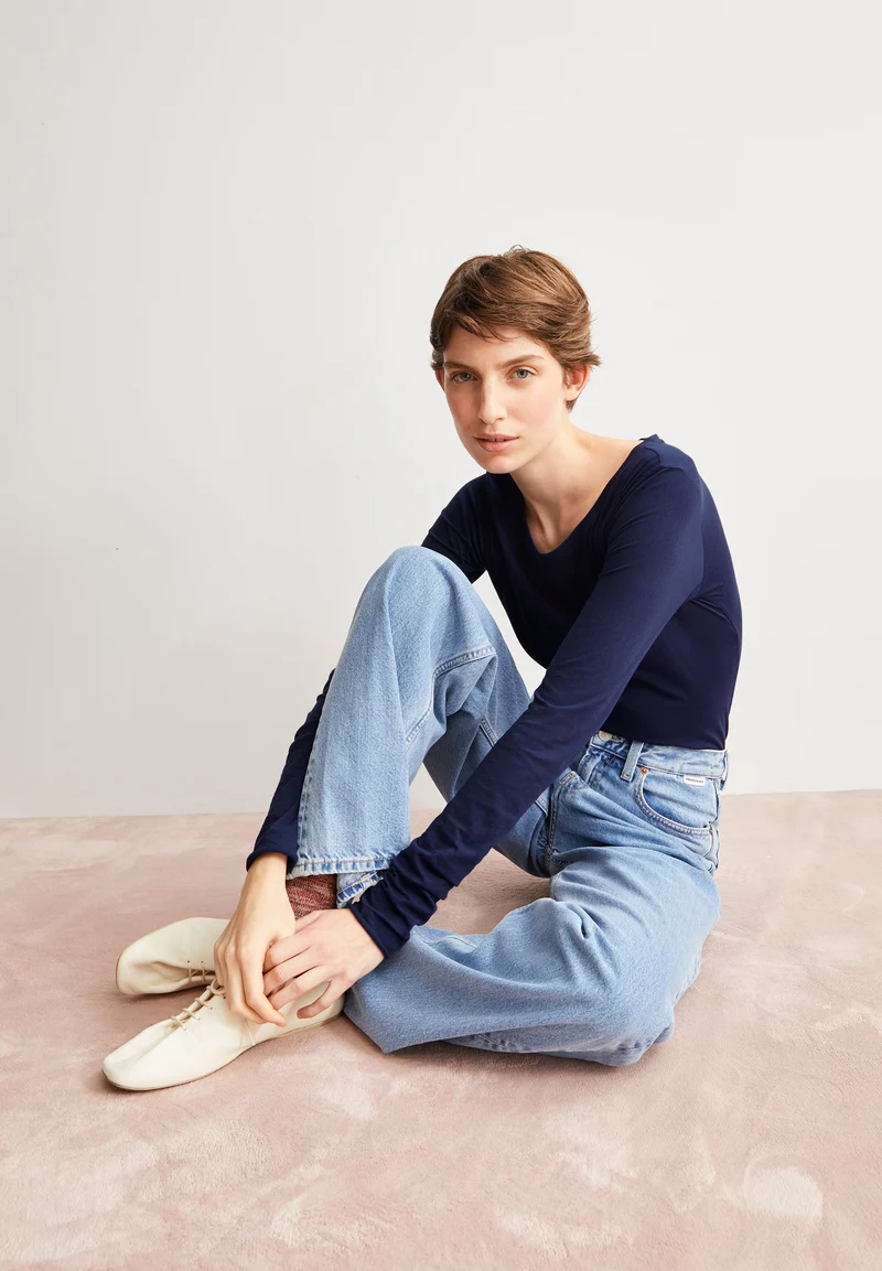 EINIAARA SOFT LANGARMSHIRT | tinted navy