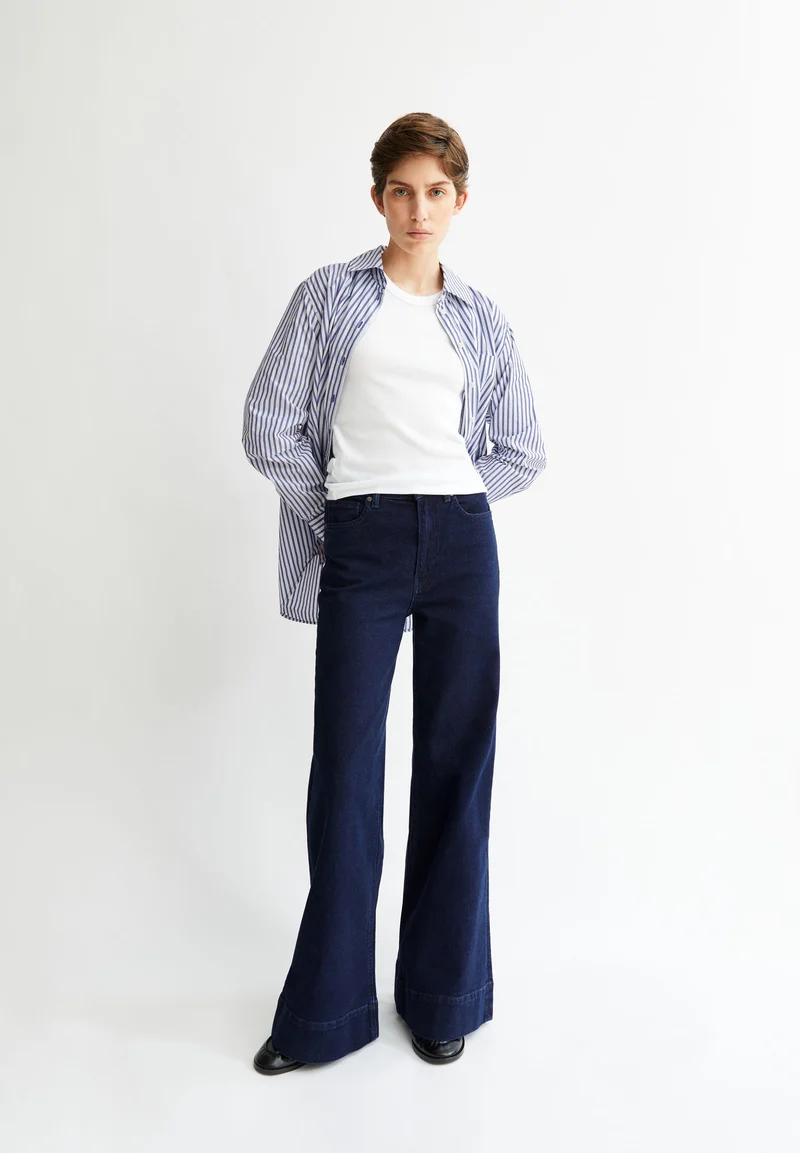 MURLIAA HIGH WAIST WIDE JEANS | polar