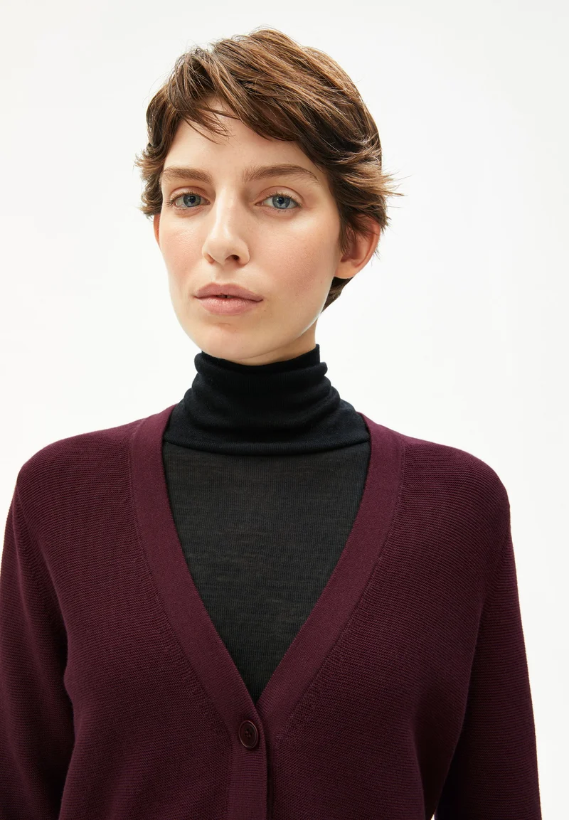 MENAAL LINKS LINKS CARDIGAN | dark cranberry