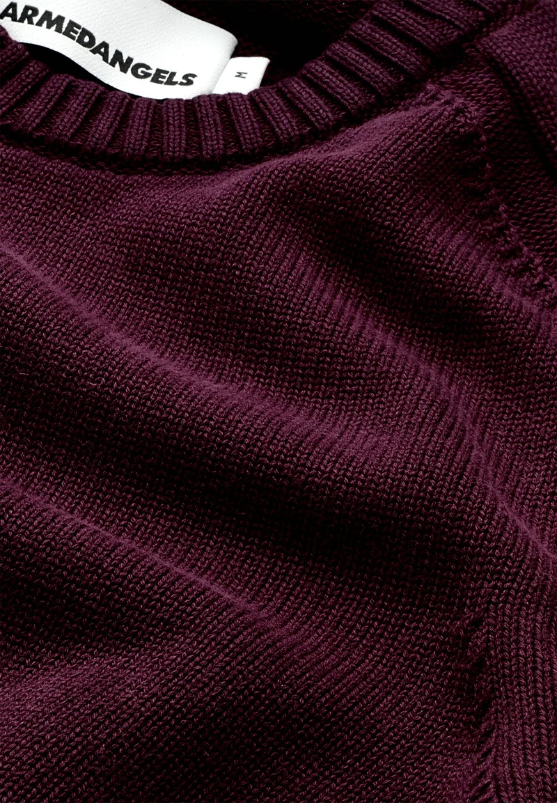 VAANJO GMT DYE STRICKPULLOVER | dark cranberry