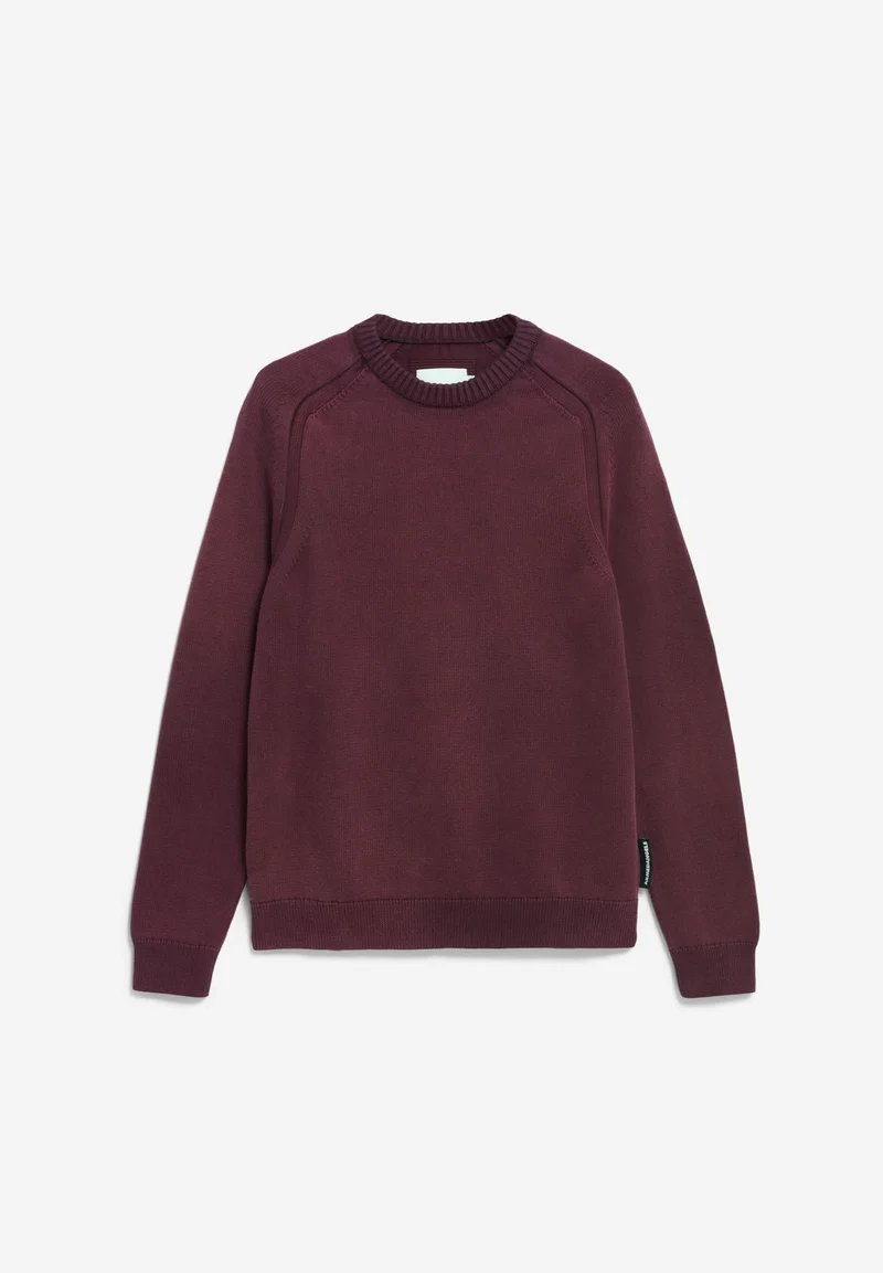 VAANJO GMT DYE STRICKPULLOVER | dark cranberry