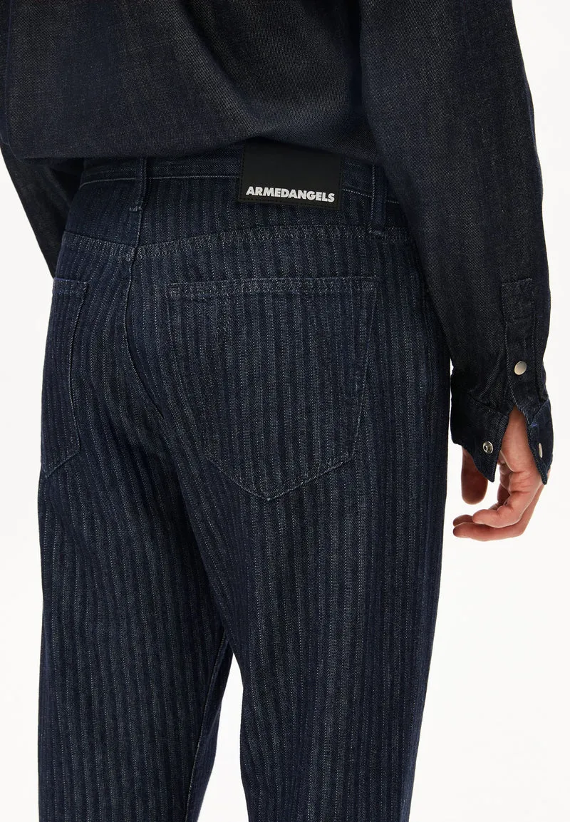 HERRINGBONE TAPERED JEANS | rinse
