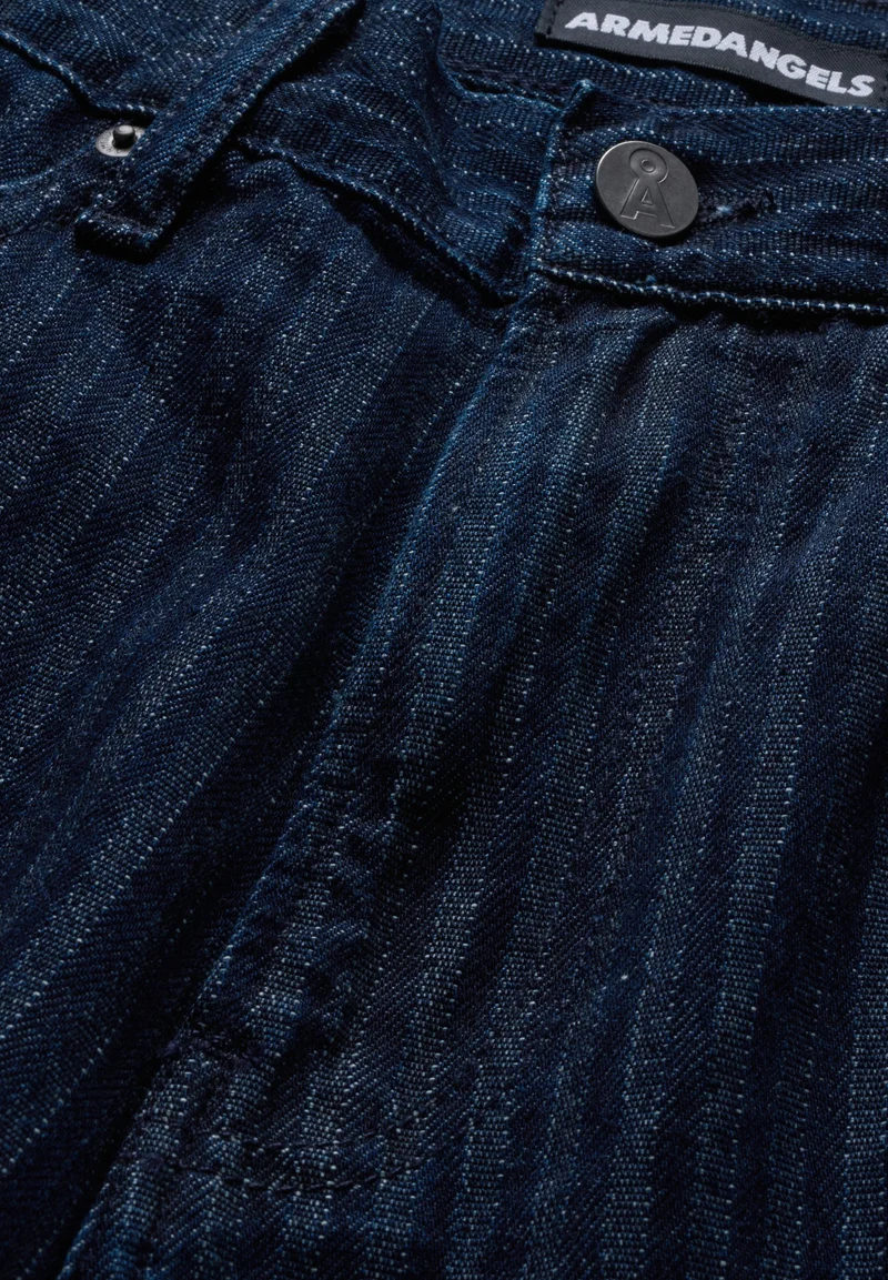 HERRINGBONE TAPERED JEANS | rinse