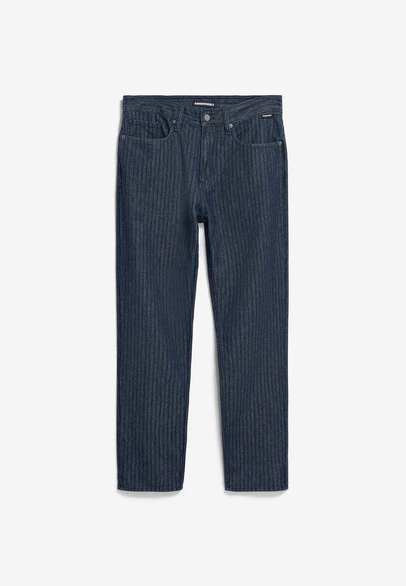 HERRINGBONE TAPERED JEANS | rinse