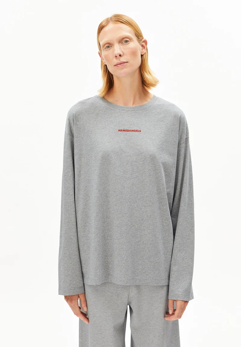 FIETAA SMILE LANGARMSHIRT | silver melange