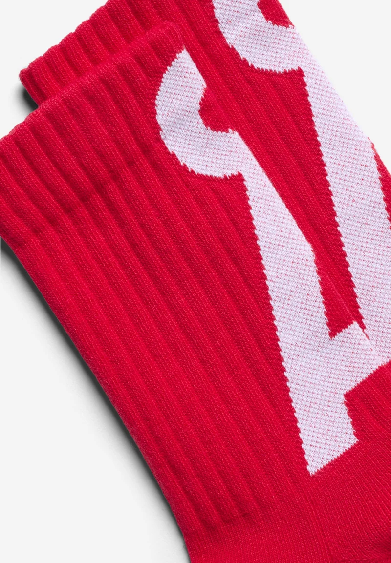 SAAMUS SHORT SOCKEN | mars red-broken white