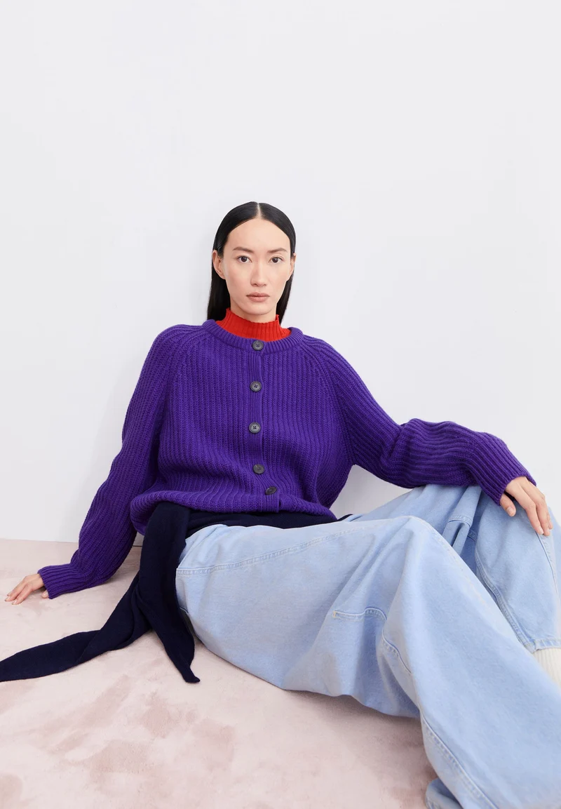 RIPP-STRICKJACKE | indigo lilac