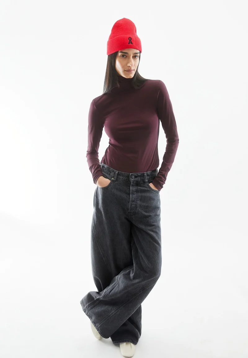 GRAZILIANAA SOFT LANGARMSHIRT | dark cranberry