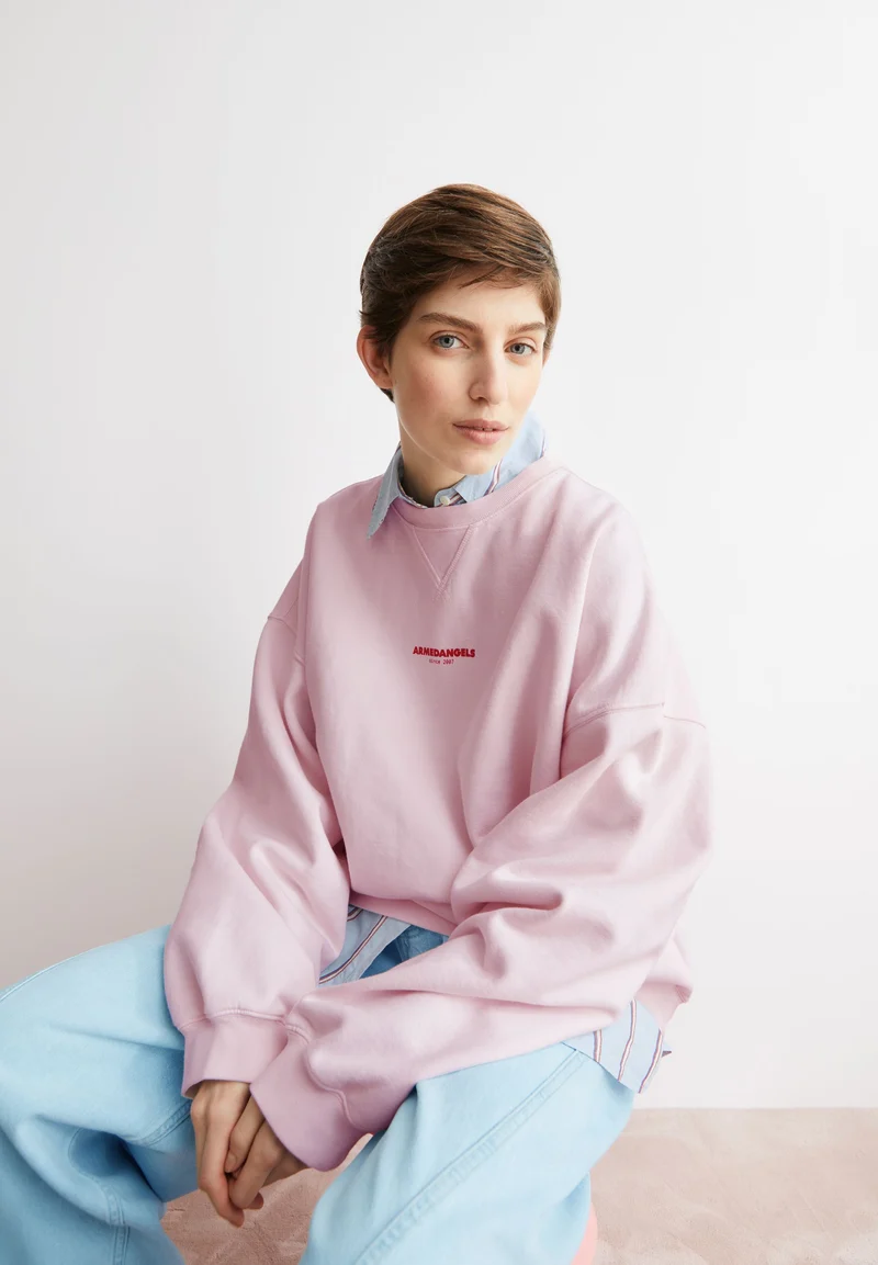 GMT DYE CREWNECK SWEATSHIRT | pink mist