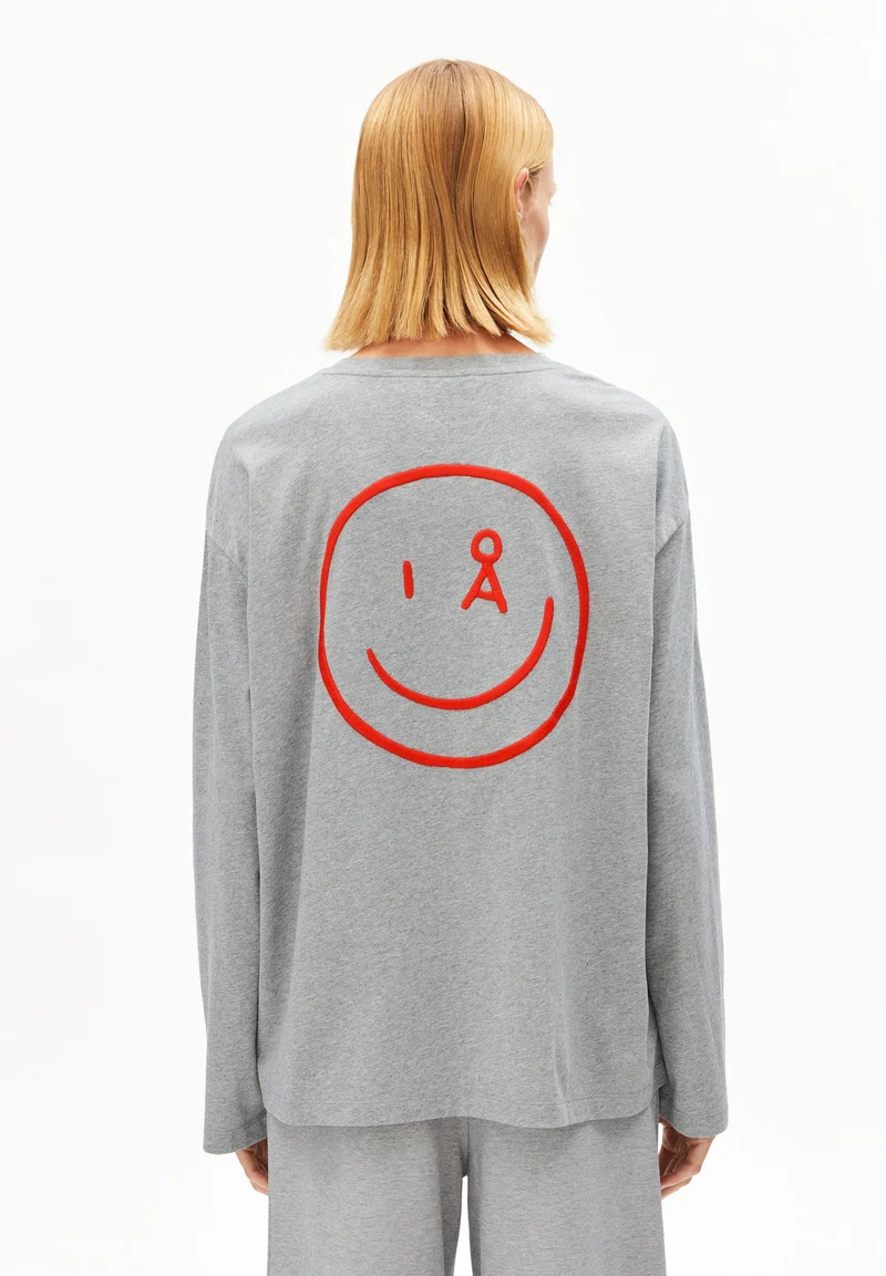 FIETAA SMILE LANGARMSHIRT | silver melange