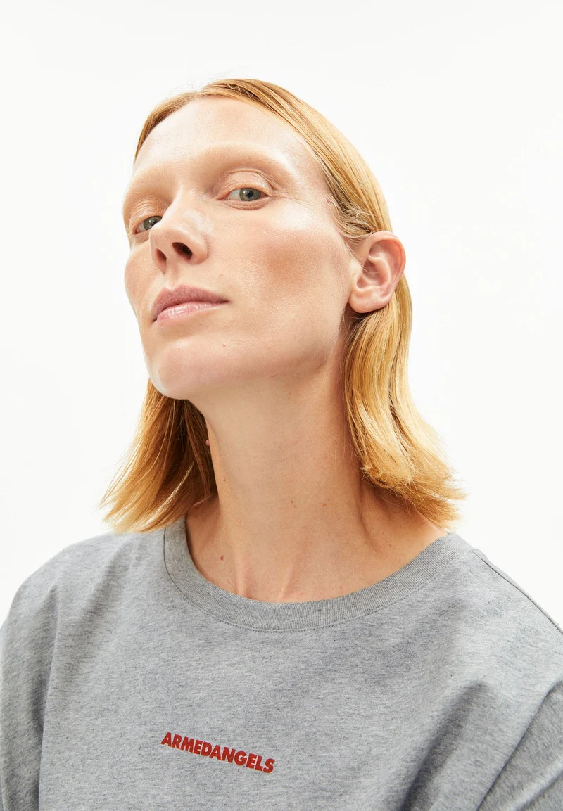 FIETAA SMILE LANGARMSHIRT | silver melange