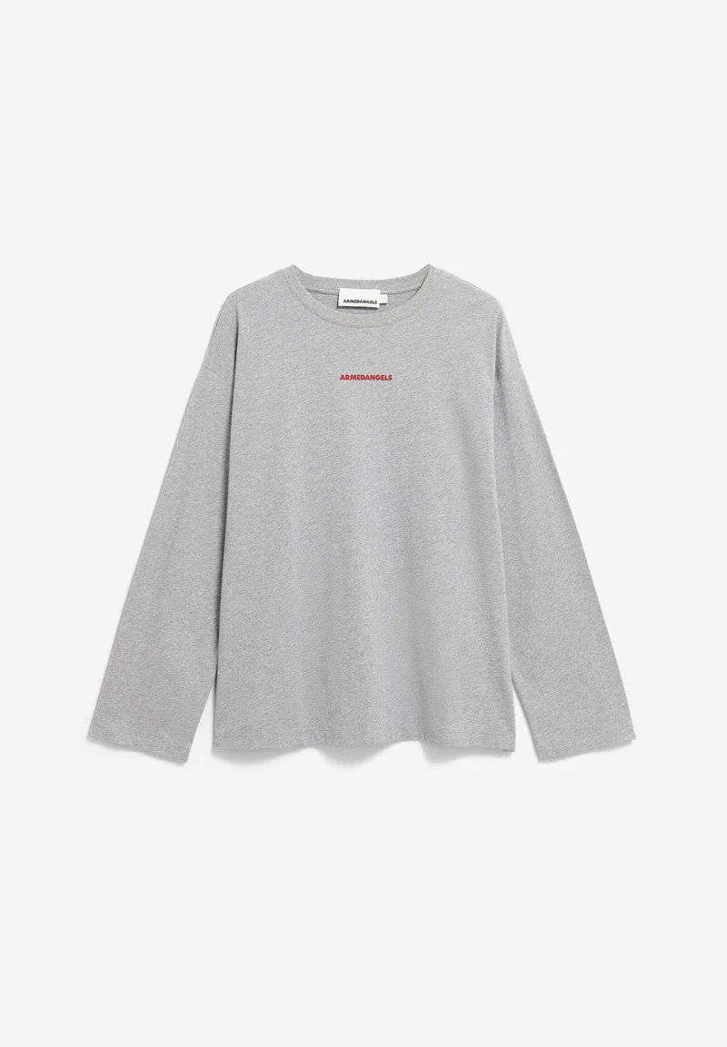 FIETAA SMILE LANGARMSHIRT | silver melange