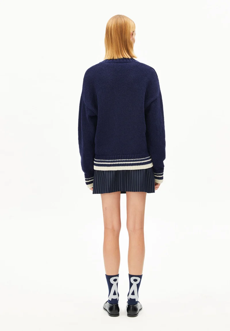 ICONIC Å COLLEGE STRICKPULLOVER | tinted navy-oatmilk