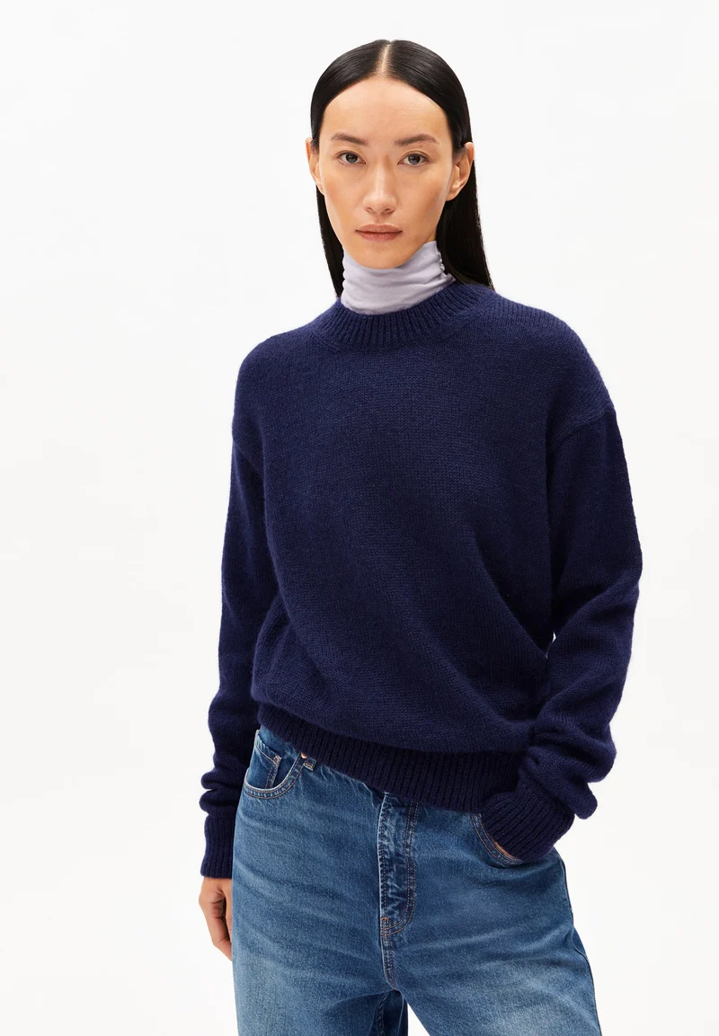 BALBAA PREMIUM STRICKPULLOVER | tinted navy