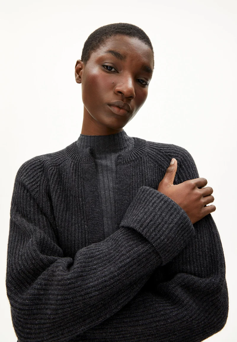 WARDAA STRICKJACKE | steel melange