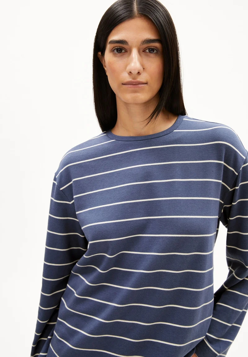 MARYNAA GESTREIFTES LANGARMSHIRT | nightshadow-oatmilk