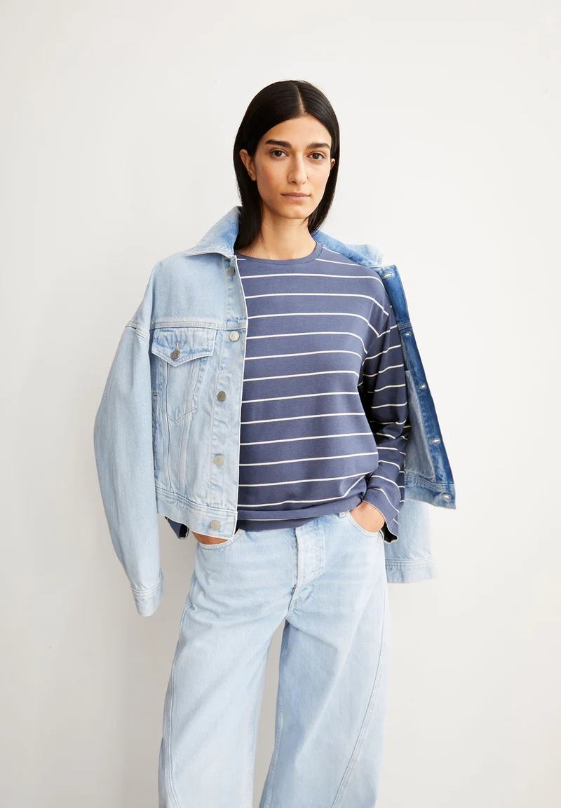MARYNAA GESTREIFTES LANGARMSHIRT | nightshadow-oatmilk