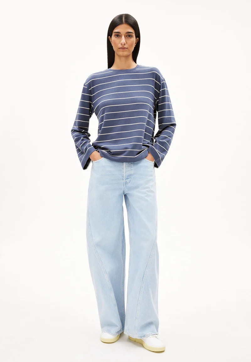 MARYNAA GESTREIFTES LANGARMSHIRT | nightshadow-oatmilk