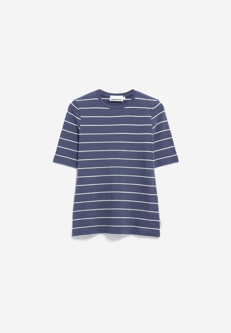 JAANISARA GESTREIFTES T-SHIRT | nightshadow-oatmilk
