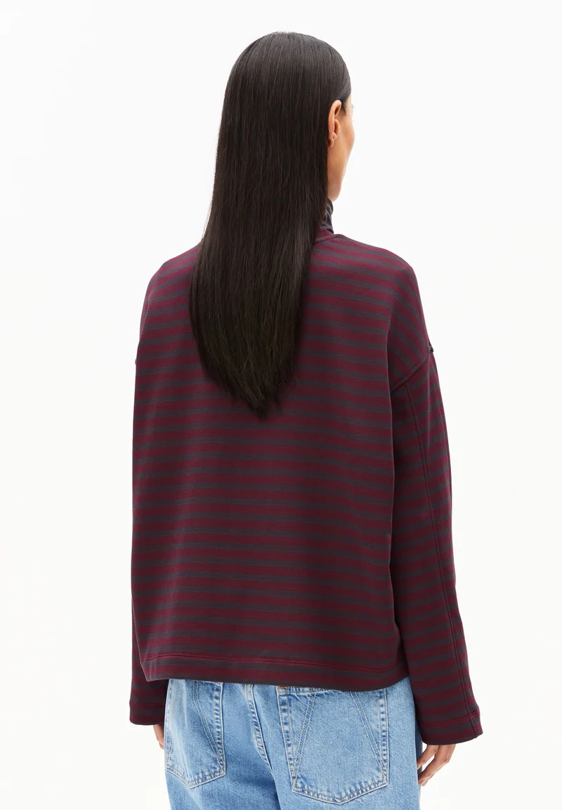 FRANKAA MAARLEN GESTREIFTES SWEATSHIRT | dark cranberry-dark steel