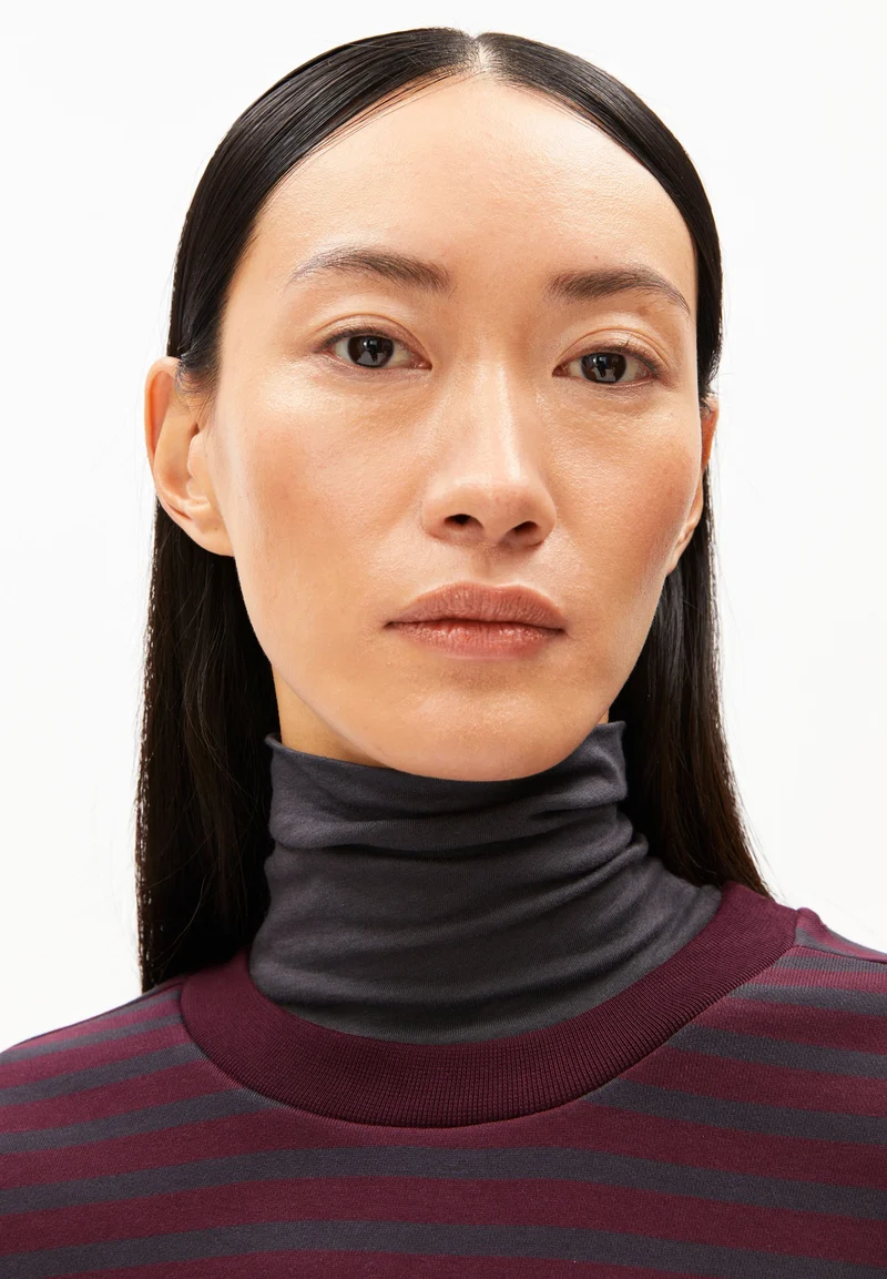 FRANKAA MAARLEN GESTREIFTES SWEATSHIRT | dark cranberry-dark steel