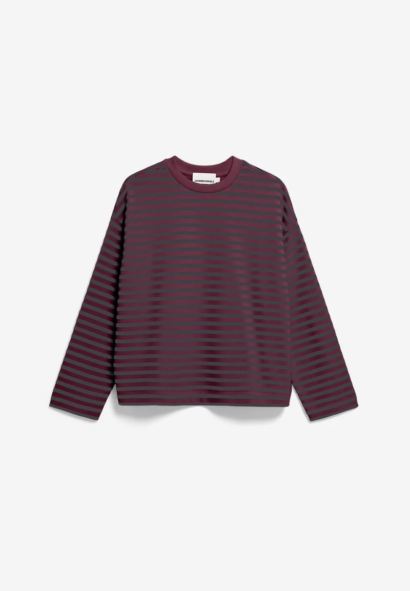 FRANKAA MAARLEN GESTREIFTES SWEATSHIRT | dark cranberry-dark steel
