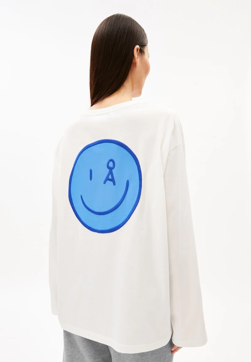 FIETAA SMILE LANGARMSHIRT | white-dynamo blue