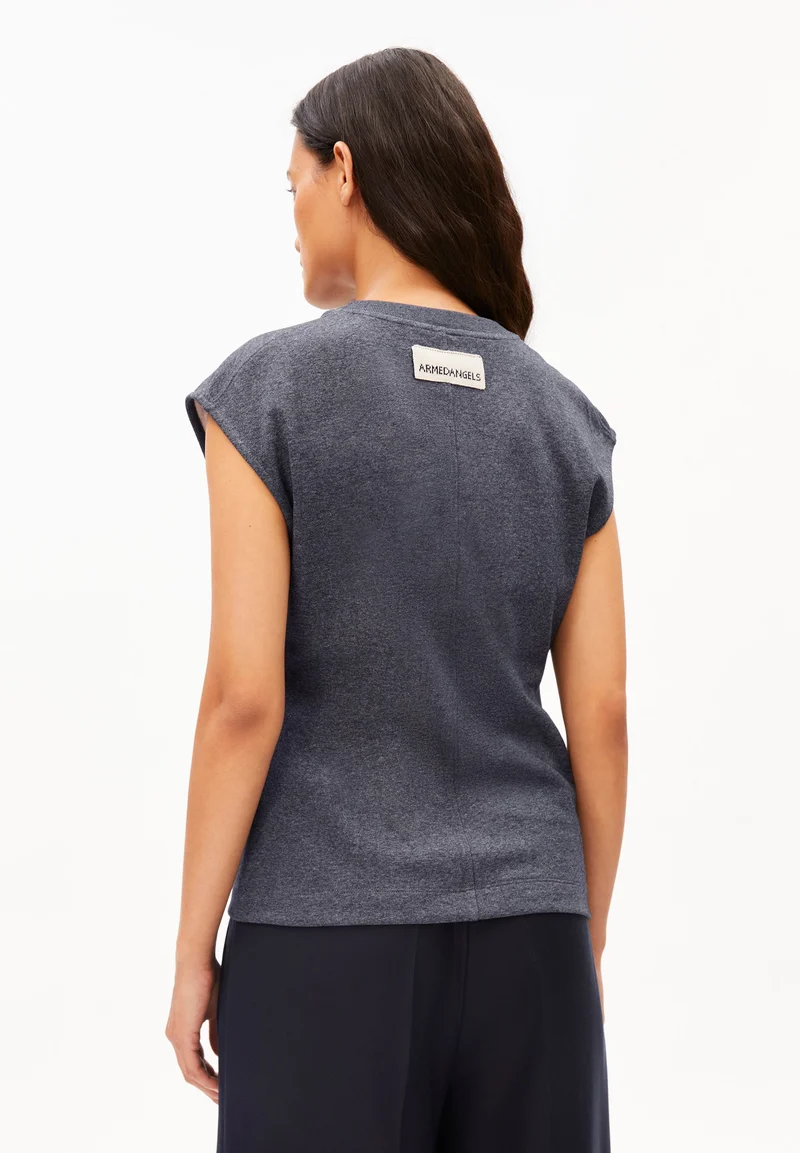 UN-WASTED TOP | steel melange-undyed