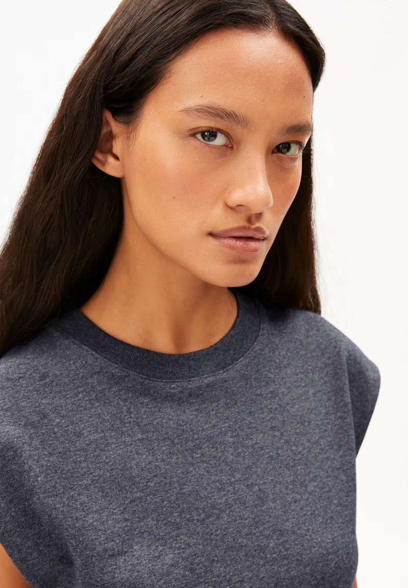 UN-WASTED TOP | steel melange-undyed