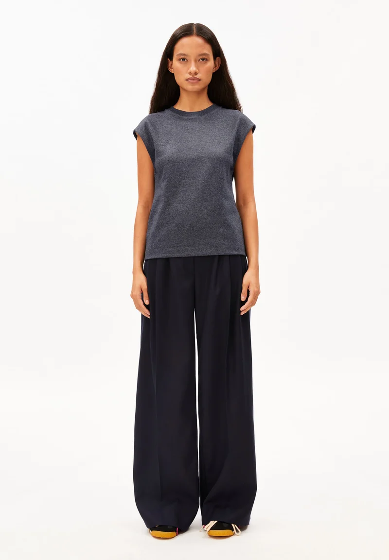 UN-WASTED TOP | steel melange-undyed