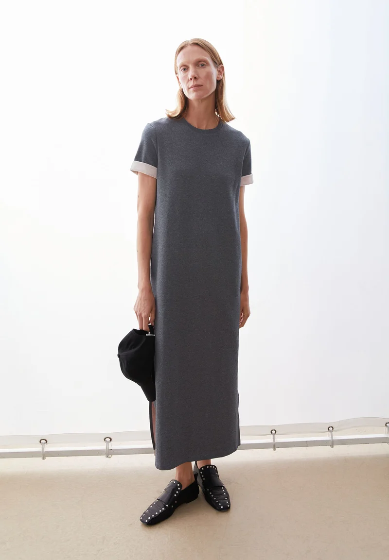 UN-WASTED KLEID | steel melange-undyed